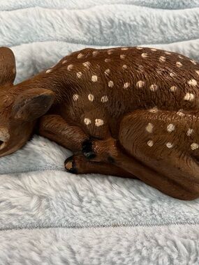 Home Interior Sleeping Fawn Figurine with White Spots